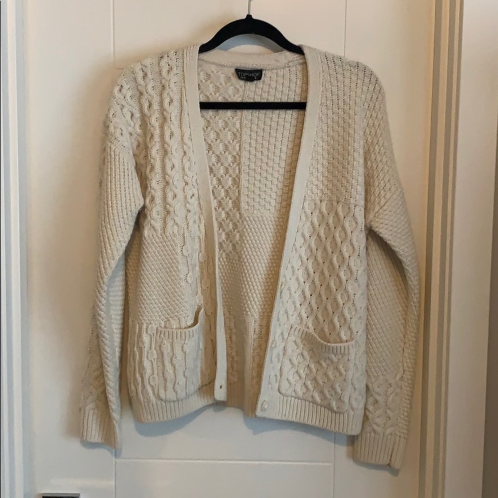 Topshop cream color cardigan